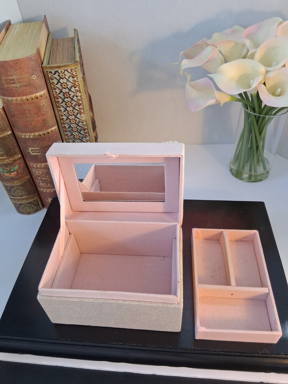VTG Pier 1 Bejeweled Pink Keepsake Box - Multi Level, Retired, Pinky Taupe - Picture 11 of 16